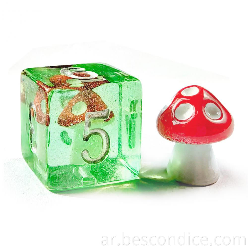 Mushroom Dice 7pcs Resin Dnd Dice 5